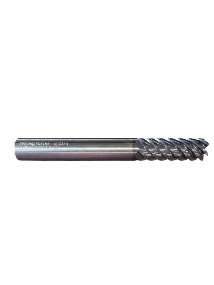 Kennametal HPFDM625S6156 KC633M 6-Flute 5/8" solid carbide end mill