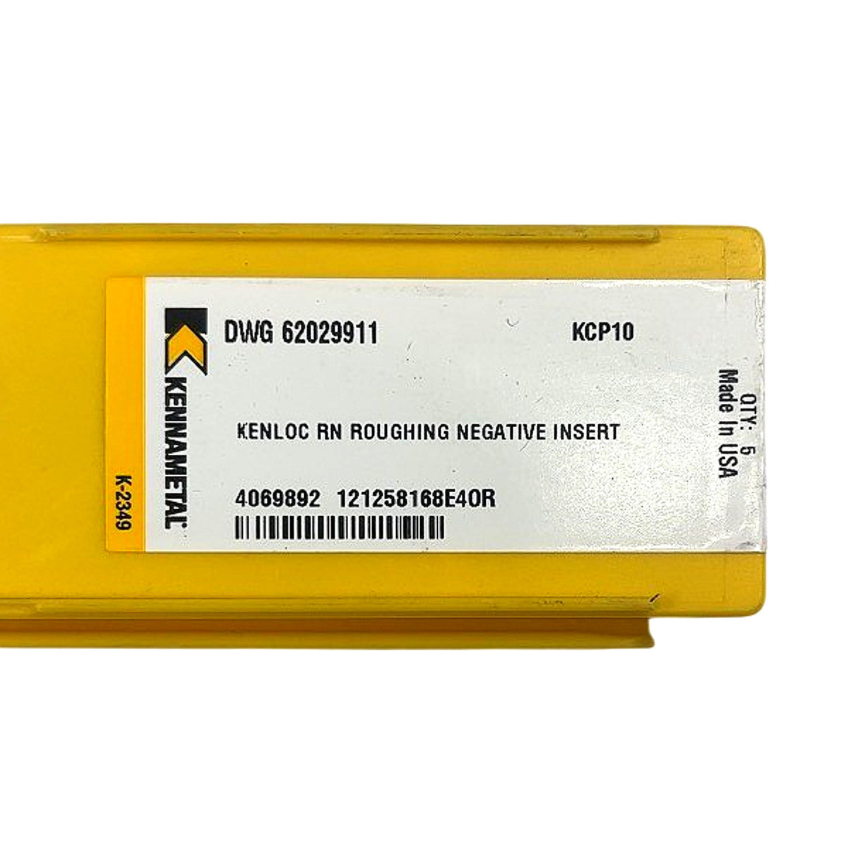 Kennametal KCP10 DWG 62029911 Kenloc carbide milling insert
