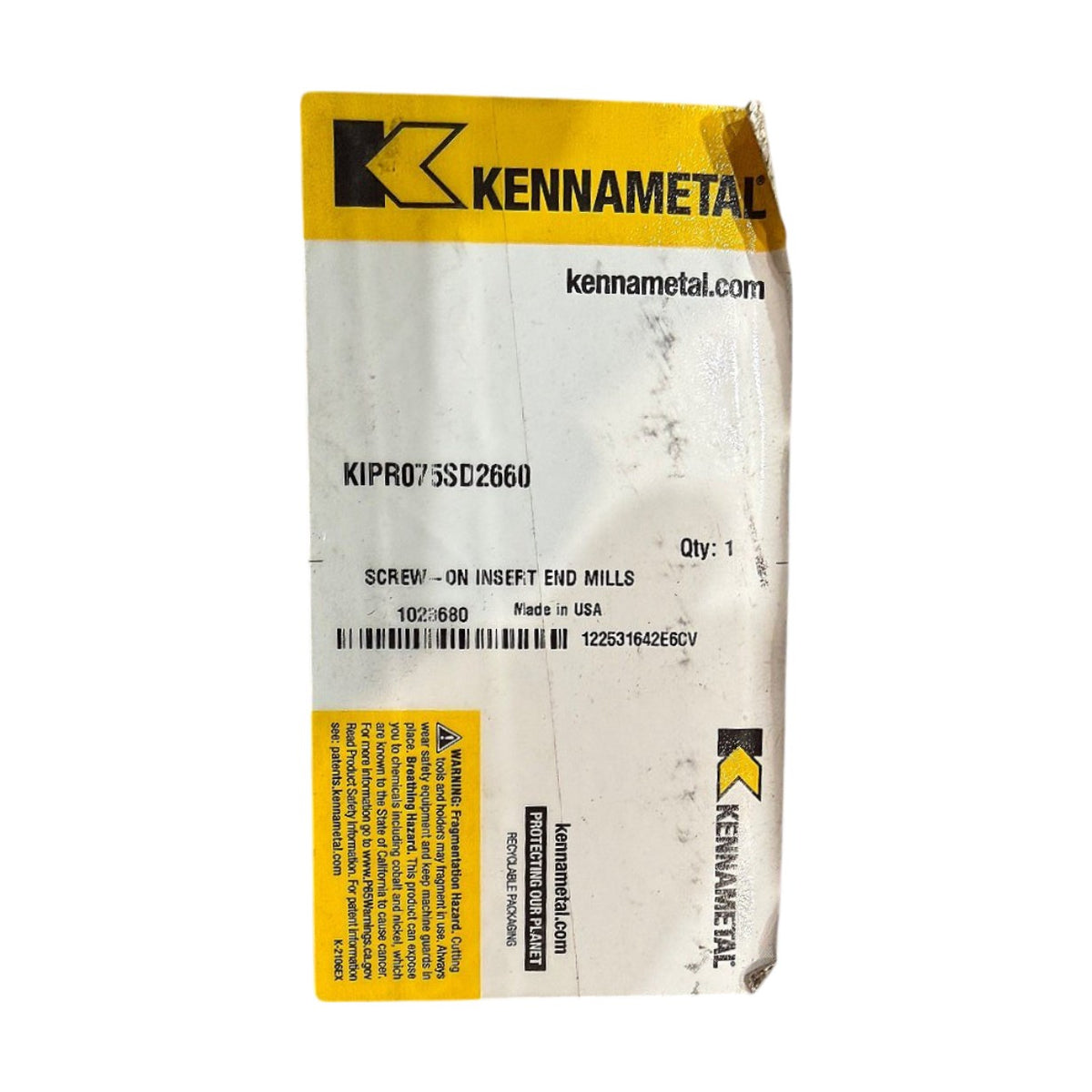 Kennametal KIPR075SD2660 indexable insert end mill