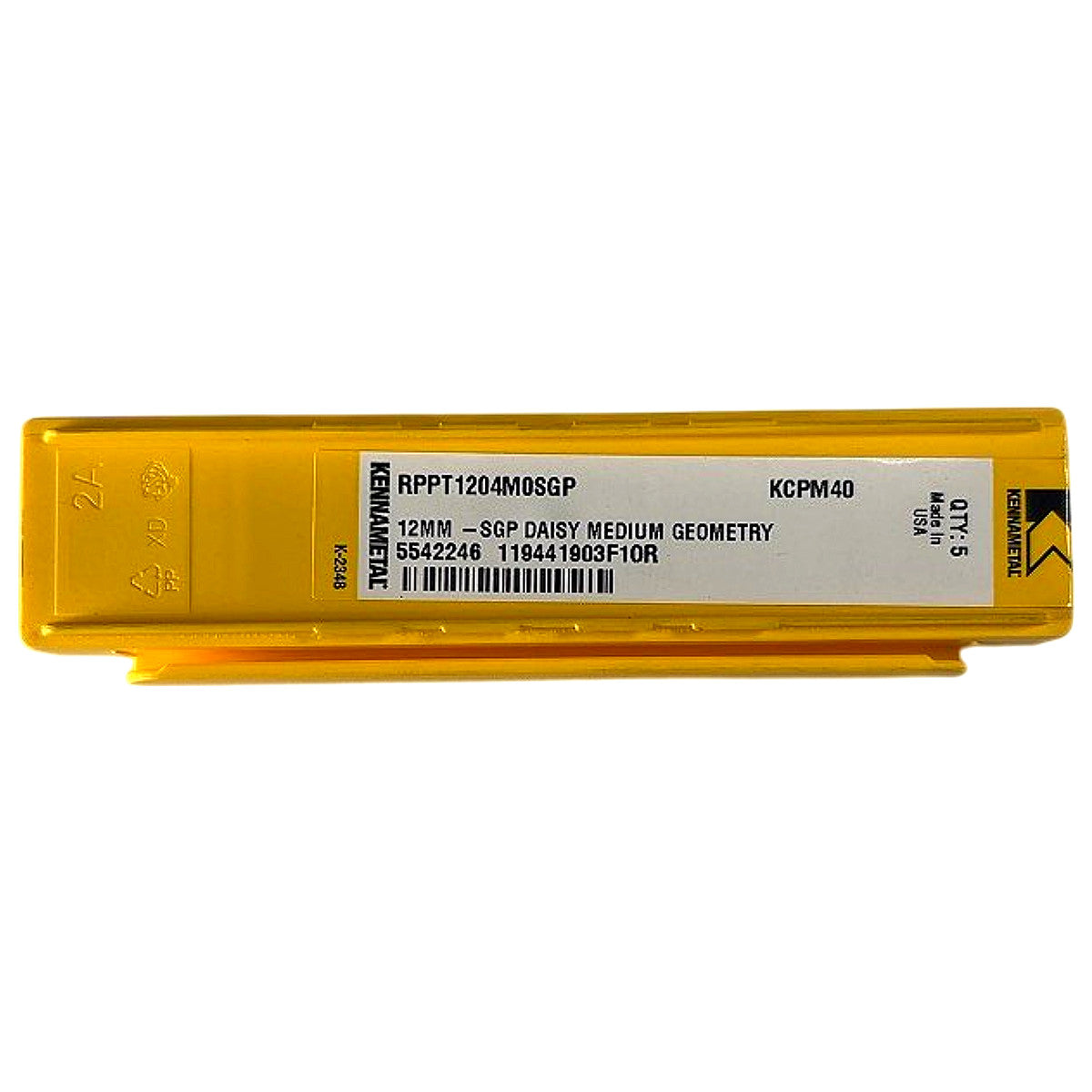 Kennametal RPPT1204M0SGP carbide milling insert