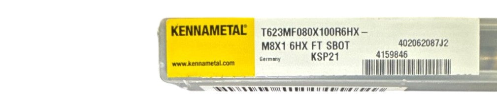 Kennametal T623MF080X100R6HX spiral flute machine tap