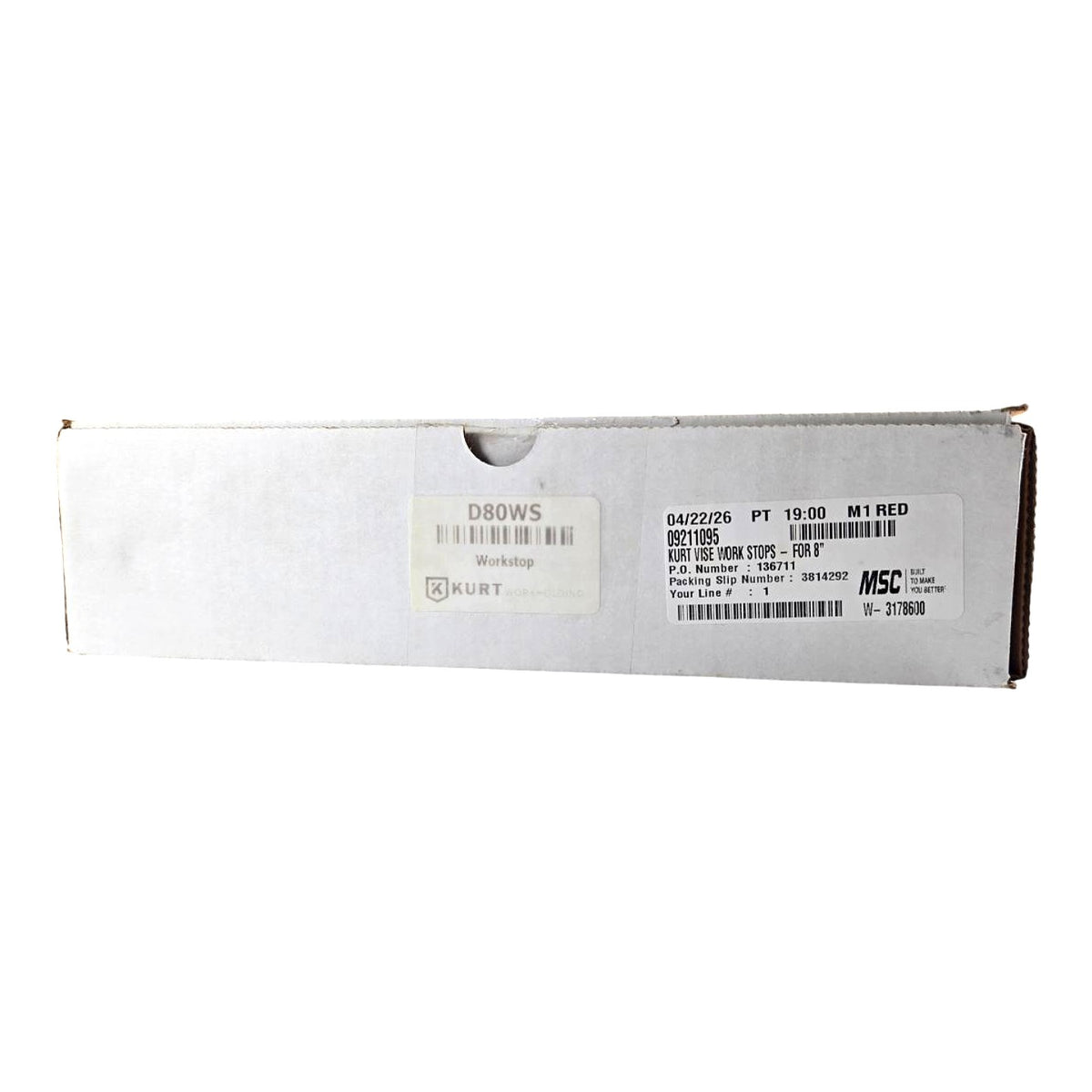 Kurt D80WS vise work stop accessory