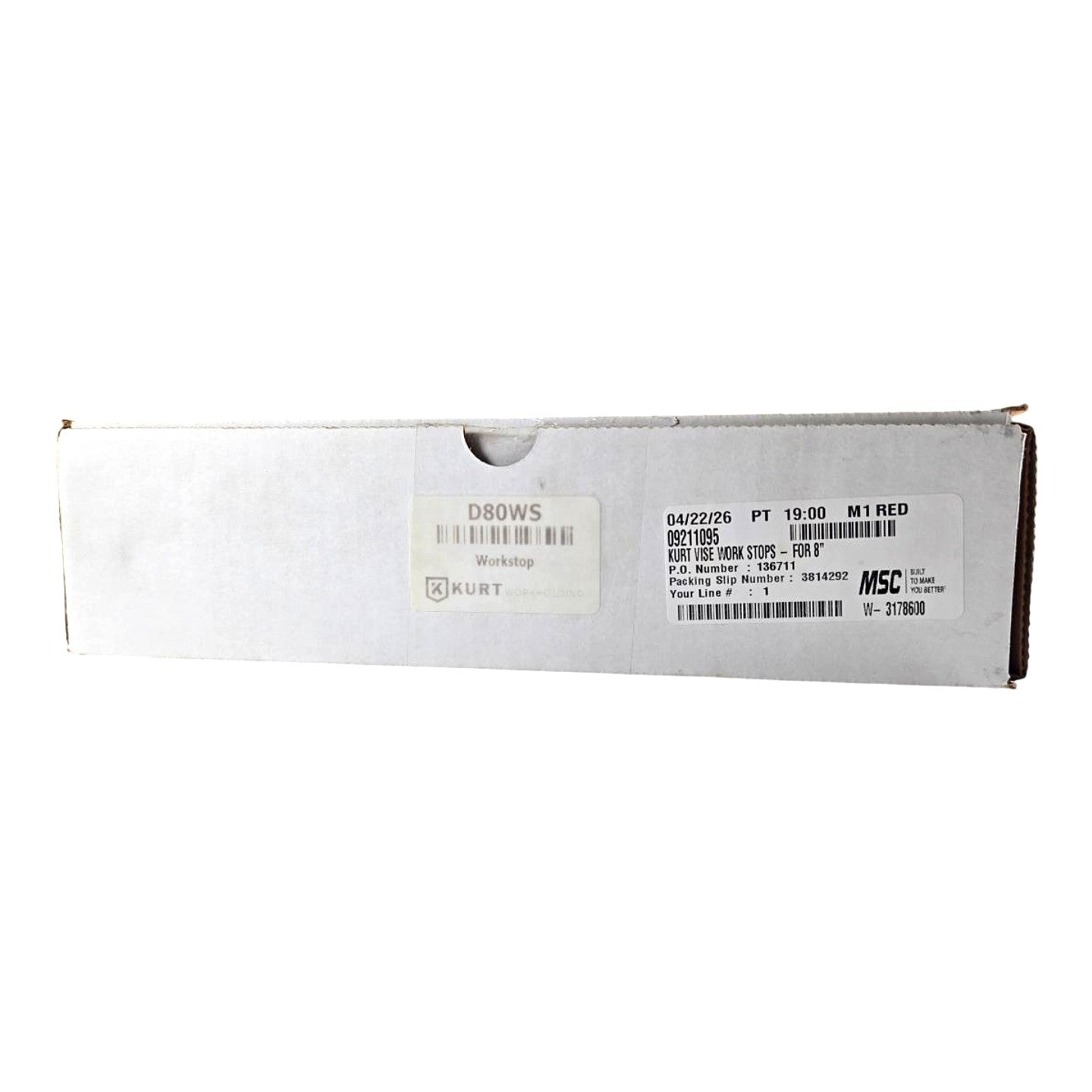 Kurt D80WS vise work stop accessory
