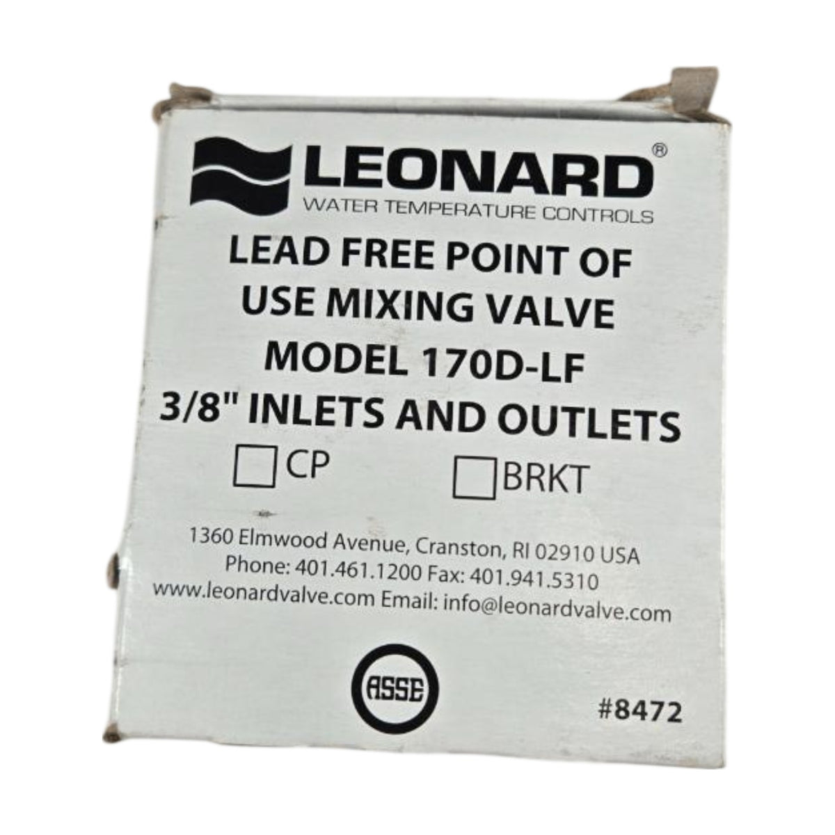 Leonard 170D-LF thermostatic mixing valve