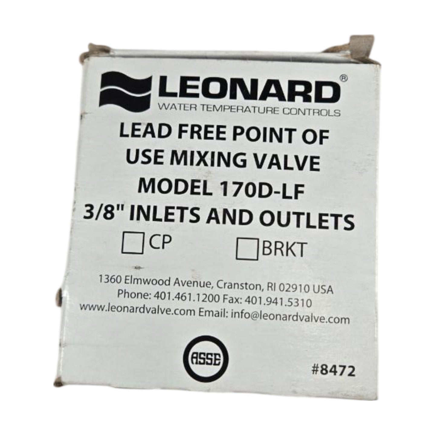 Leonard 170D-LF thermostatic mixing valve