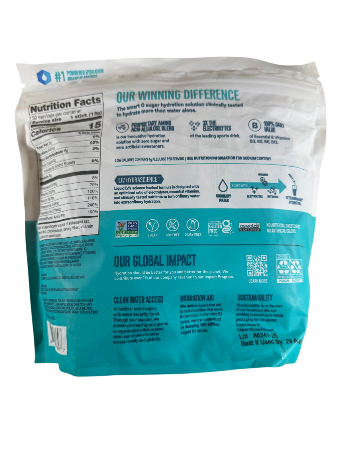 Liquid I.V. electrolyte drink mix