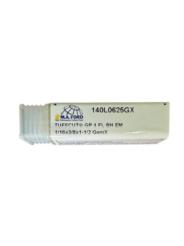 M.A. Ford 140L0625GX 1/16x3/8x1-1/2 4FL GemX carbide ball nose end mill