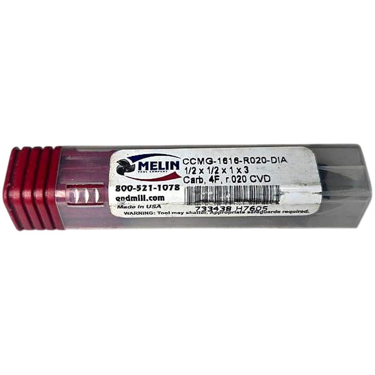Melin CCMG-1616-R020 Carbide Corner Radius End Mill
