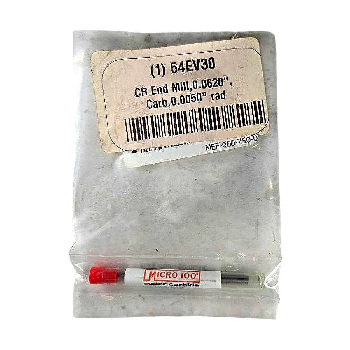 Micro 100 MEF-060-750-005K carbide corner radius end mill