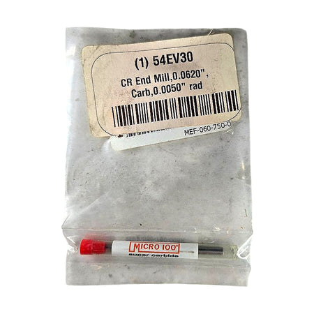 Micro 100 MEF-060-750-005K carbide corner radius end mill