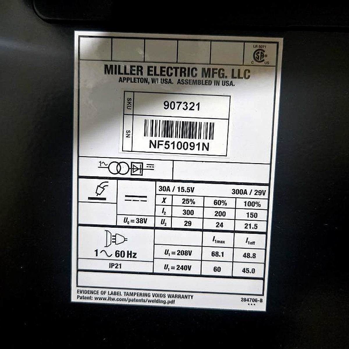 Miller 907321 MIG Welder
