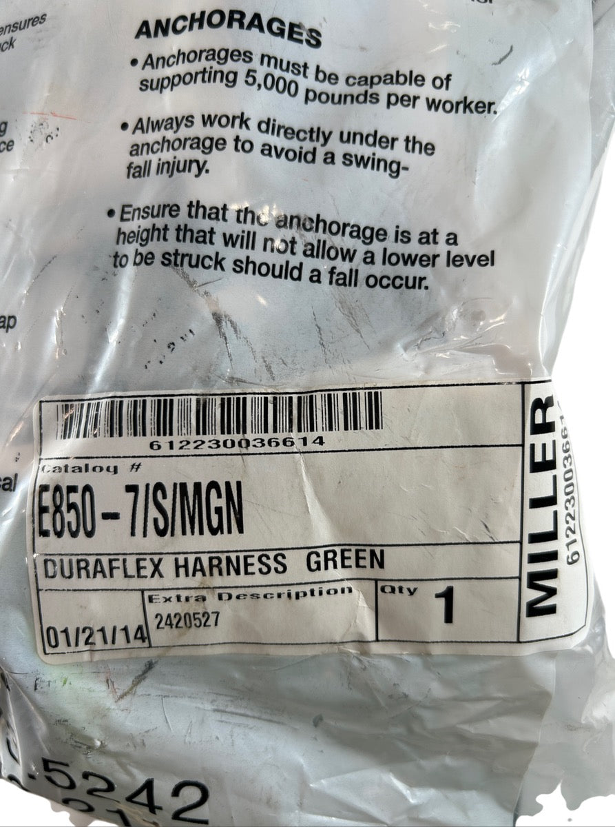 Miller e850-7/s/mgn full body safety harness
