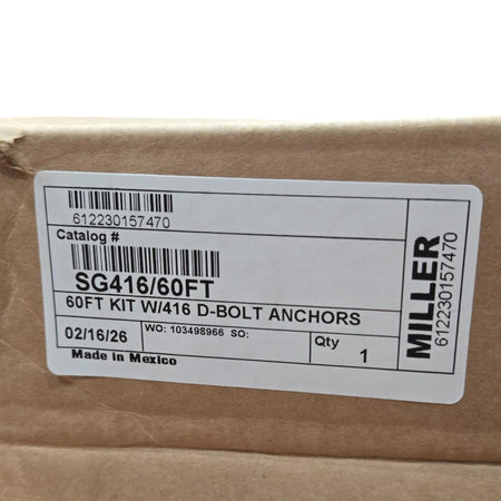Miller SG416/60FT horizontal lifeline kit