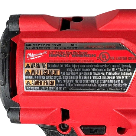 Milwaukee 2962-20 cordless impact wrench