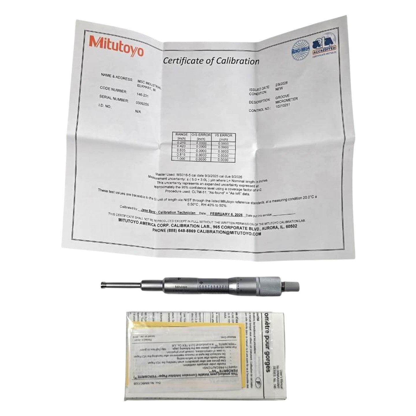 Mitutoyo 146-231 groove micrometer