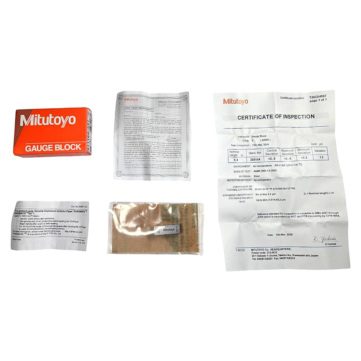 Mitutoyo 611194-531 steel gage block