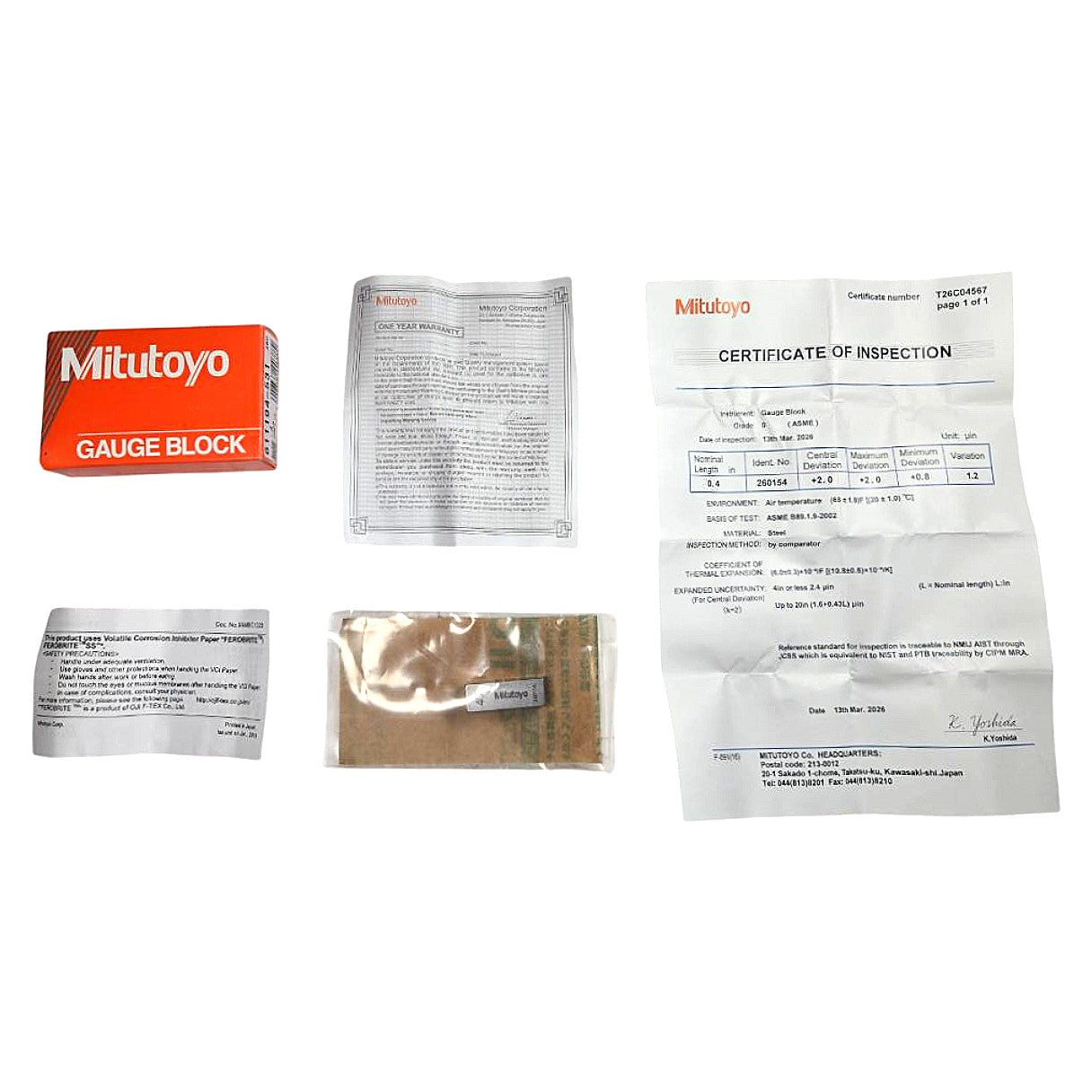 Mitutoyo 611194-531 steel gage block