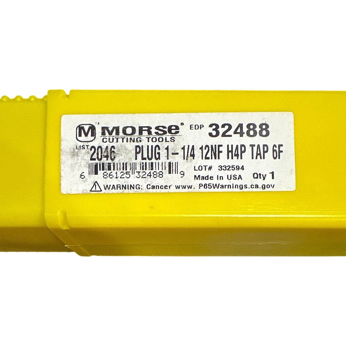 Morse 32488 1-1/4-12 NF H4 HSS Plug Hand Tap