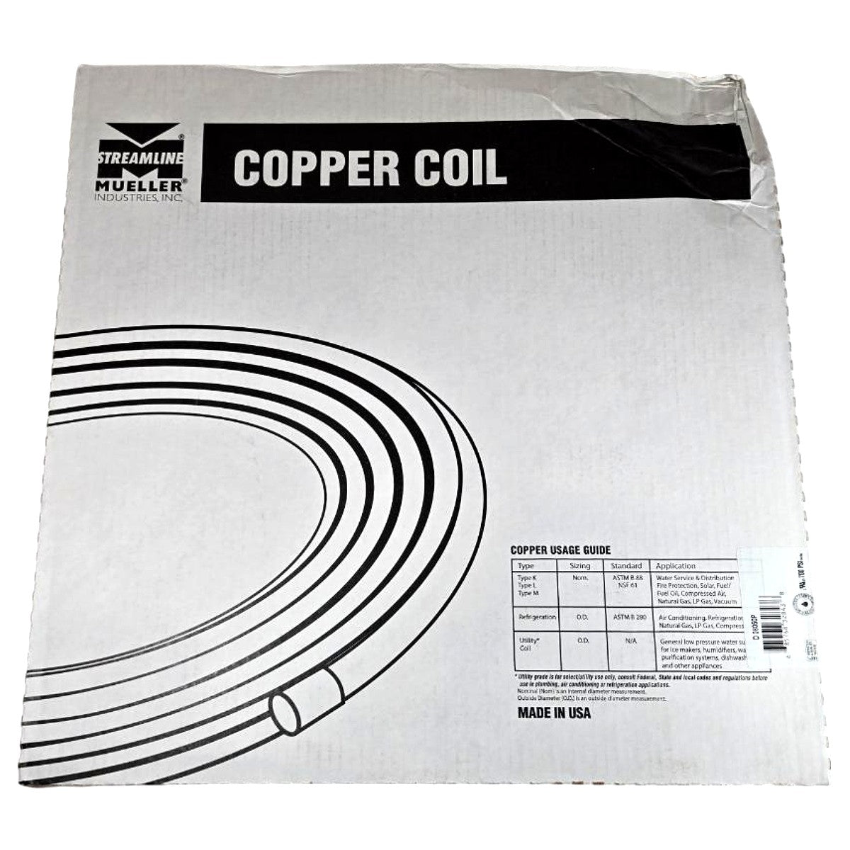 Mueller Streamline D08050P refrigeration copper tubing coil