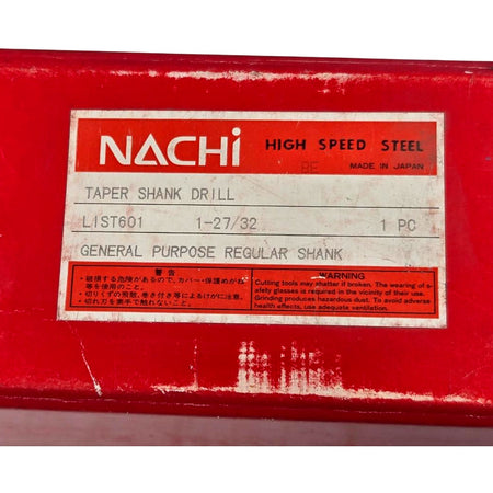 Nachi 1270458 HSS Taper Shank Drill