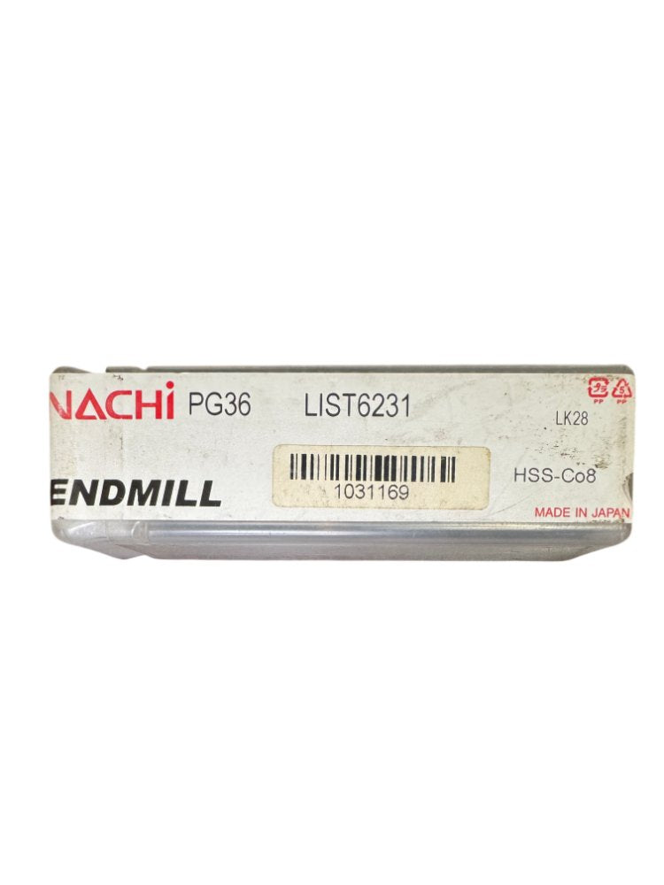 Nachi PG36 1-1/8in HSS-Co8 2-Flute HSS cobalt end mill