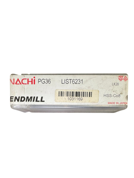 Nachi PG36 1-1/8in HSS-Co8 2-Flute HSS cobalt end mill