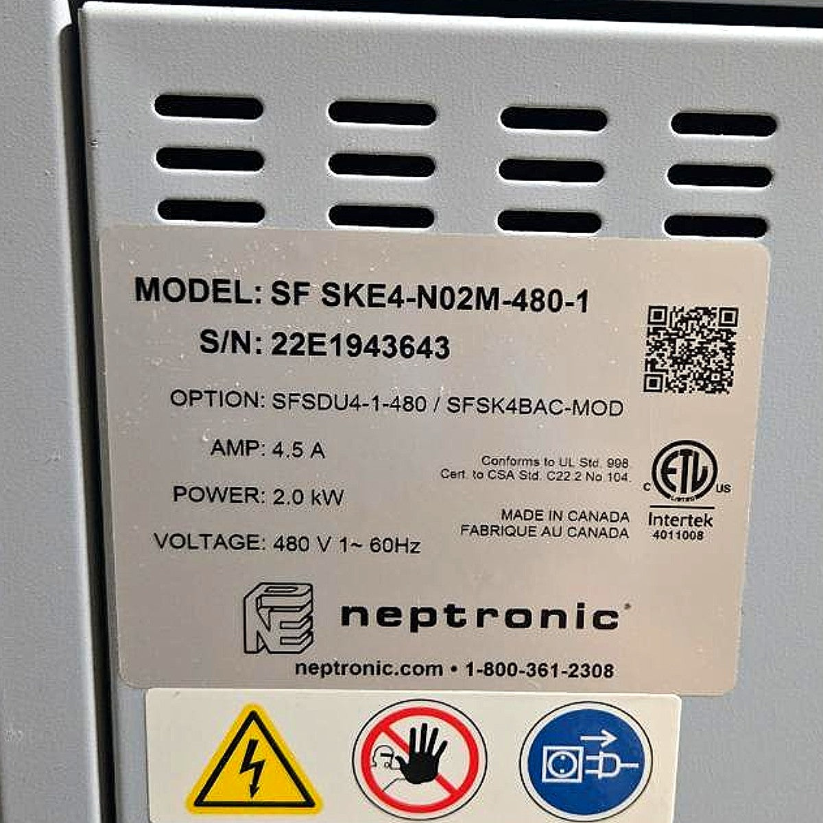 Neptronic SF SKE4-N02M-480-1 Electric Steam Humidifier