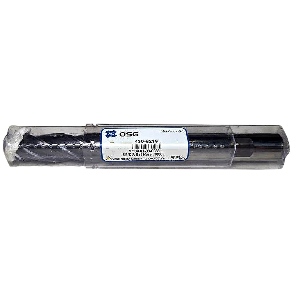 OSG 430-8219 carbide ball nose end mill