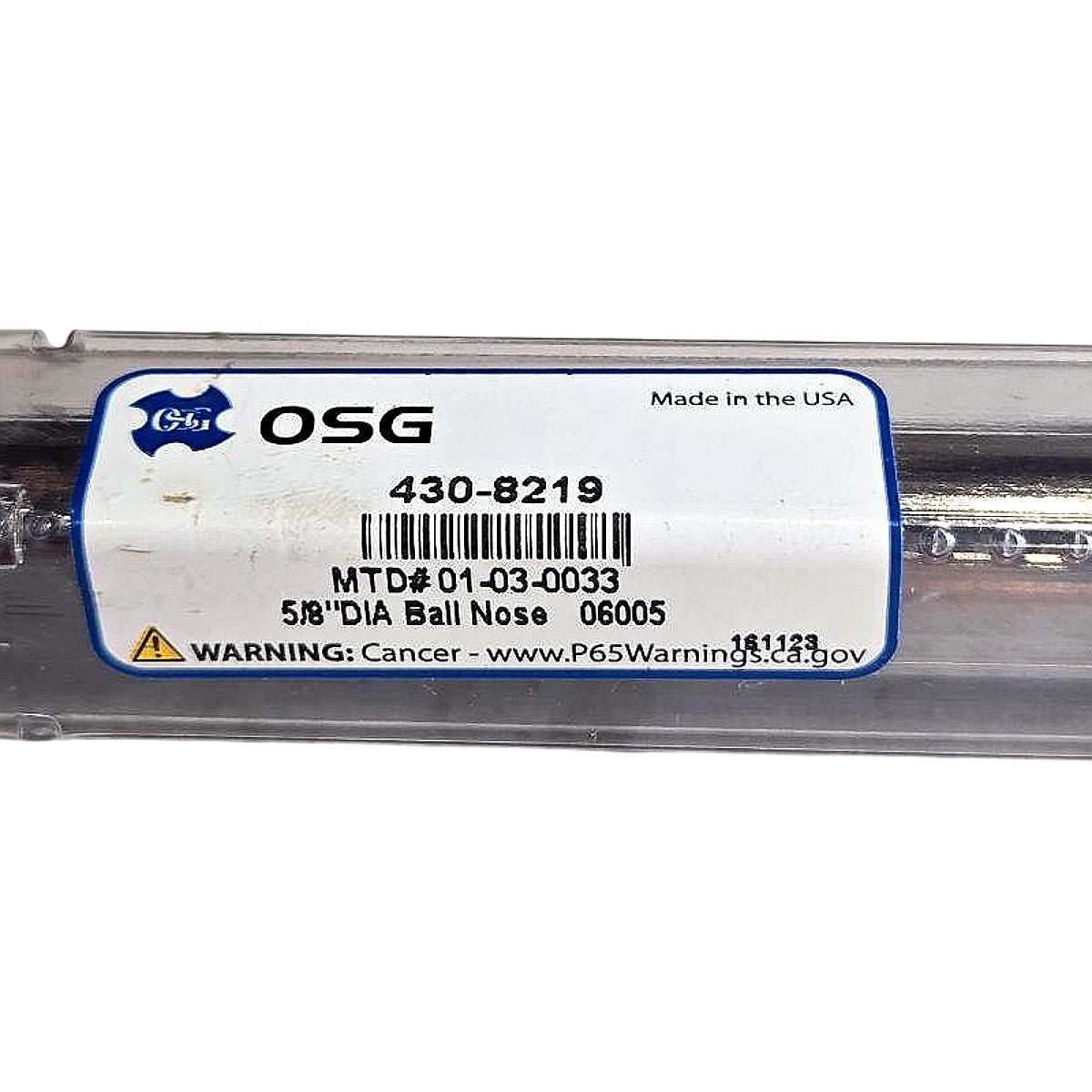 OSG 430-8219 carbide ball nose end mill