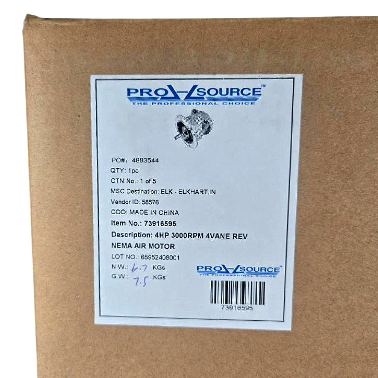 Pro Source HX6AM-F114.3-158 vane air motor