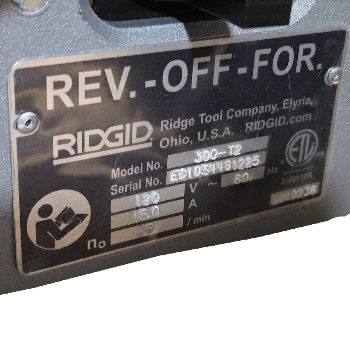 Ridgid 15682 Pipe Threading Machine