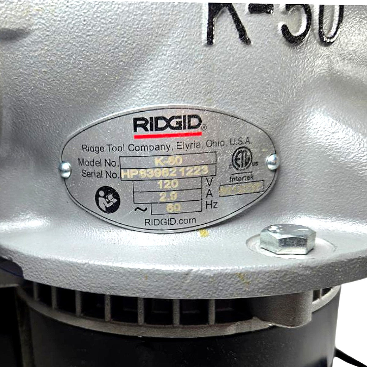 Ridgid K-50 sectional drain cleaning machine