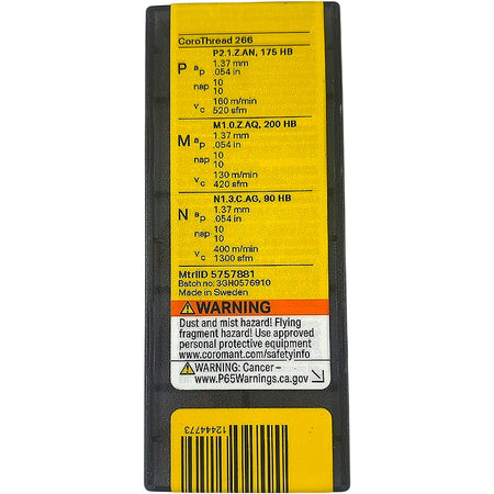 Sandvik 266LL-16NT01A140M carbide threading insert