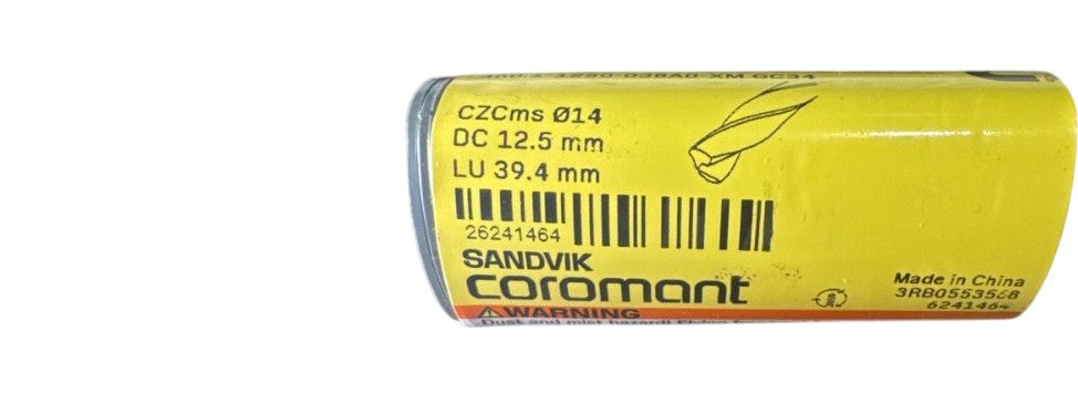 Sandvik 460.1-1250-038A0-XM GC34 12.5mm CoroDrill solid carbide drill