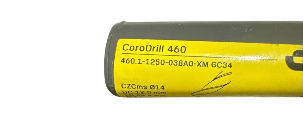 Sandvik 460.1-1250-038A0-XM GC34 12.5mm CoroDrill solid carbide drill