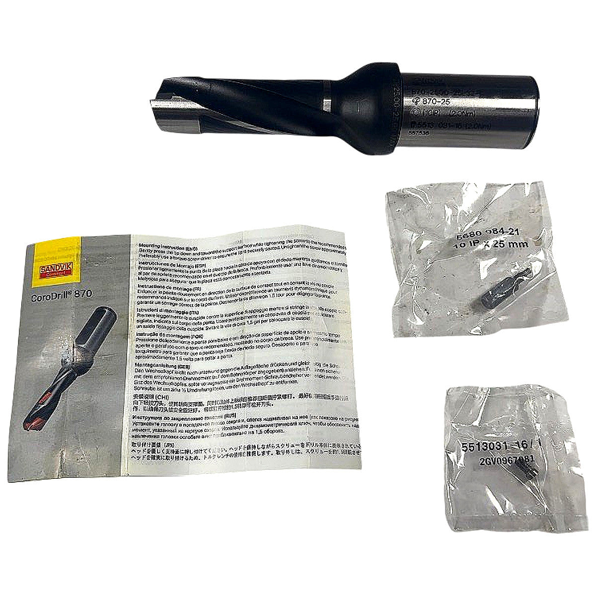 Sandvik 870-2500-25L32-3 indexable insert drill body