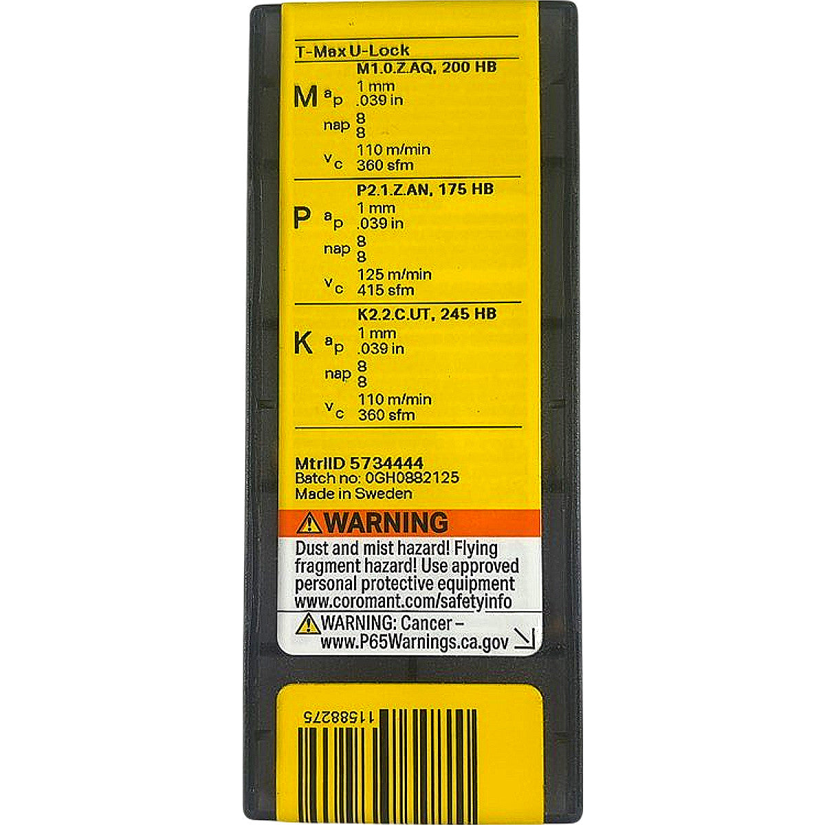 Sandvik L166.0L-11MM01-175 1020 carbide grooving insert