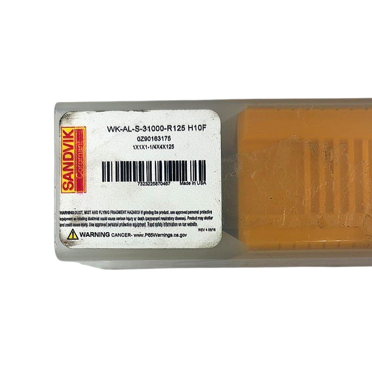 Sandvik WK-AL-S-31000-R125 H10F carbide end mill