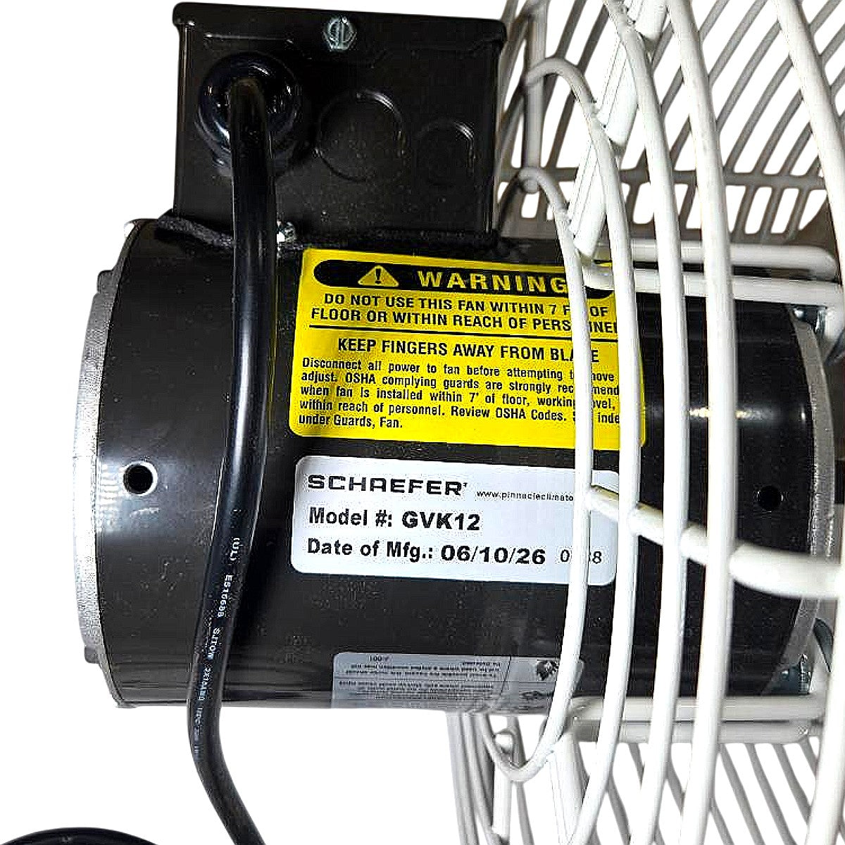 Schaefer GVK12 wall mount circulation fan