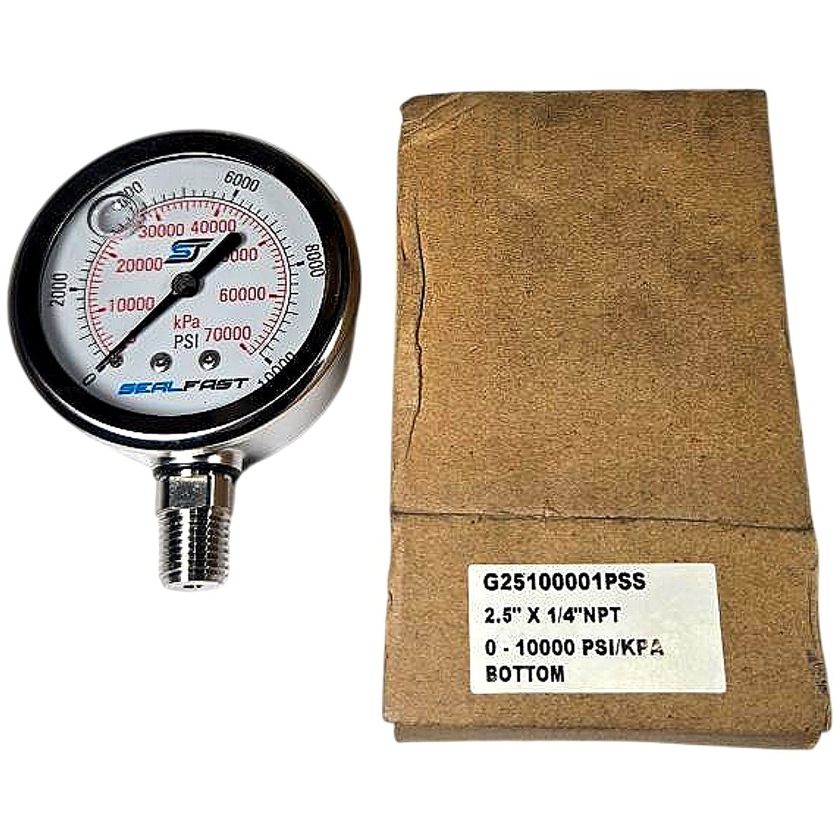 Sealfast G25100001PSS Liquid-Filled Pressure Gauge