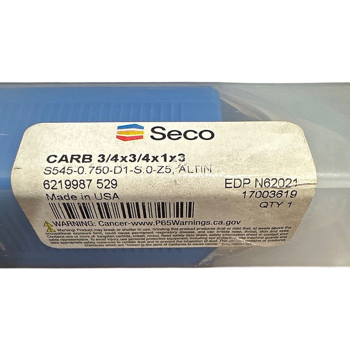 Seco S545-0.750-D1-S.0-Z5 carbide square end mill