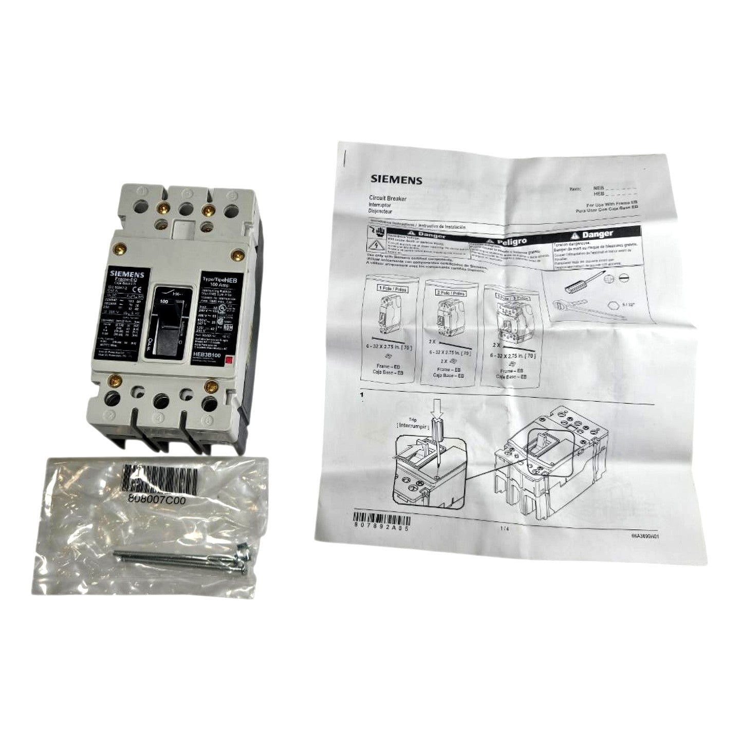 Siemens HEB3B100B molded case circuit breaker