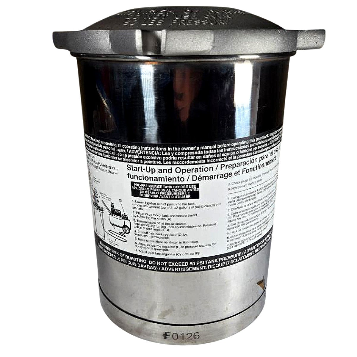 Speedair 6Z899 pressure feed paint tank
