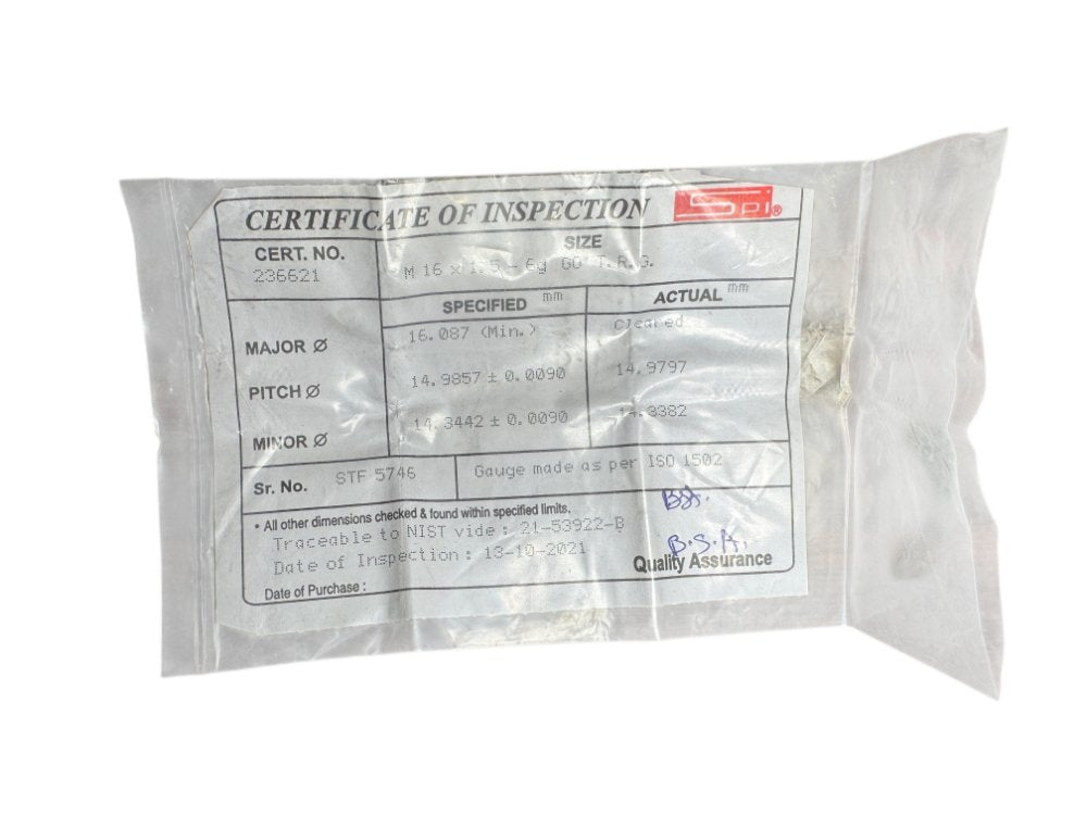 SPI 34-495-2 metric thread ring gauge