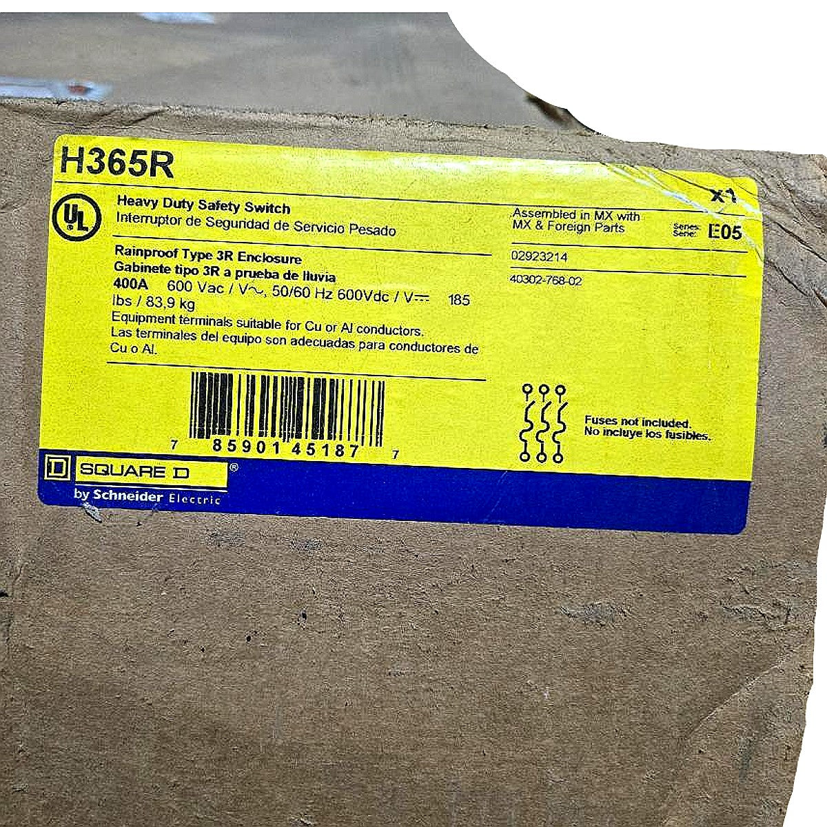 Square D H365R heavy duty safety switch