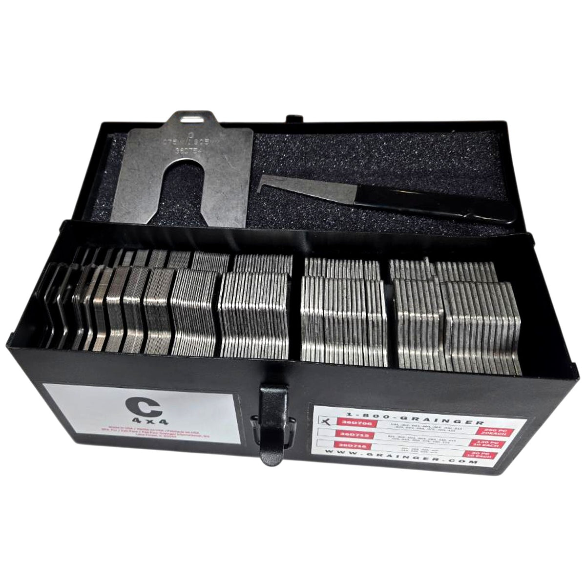 Stainless Steel 36D706 slotted shim assortment