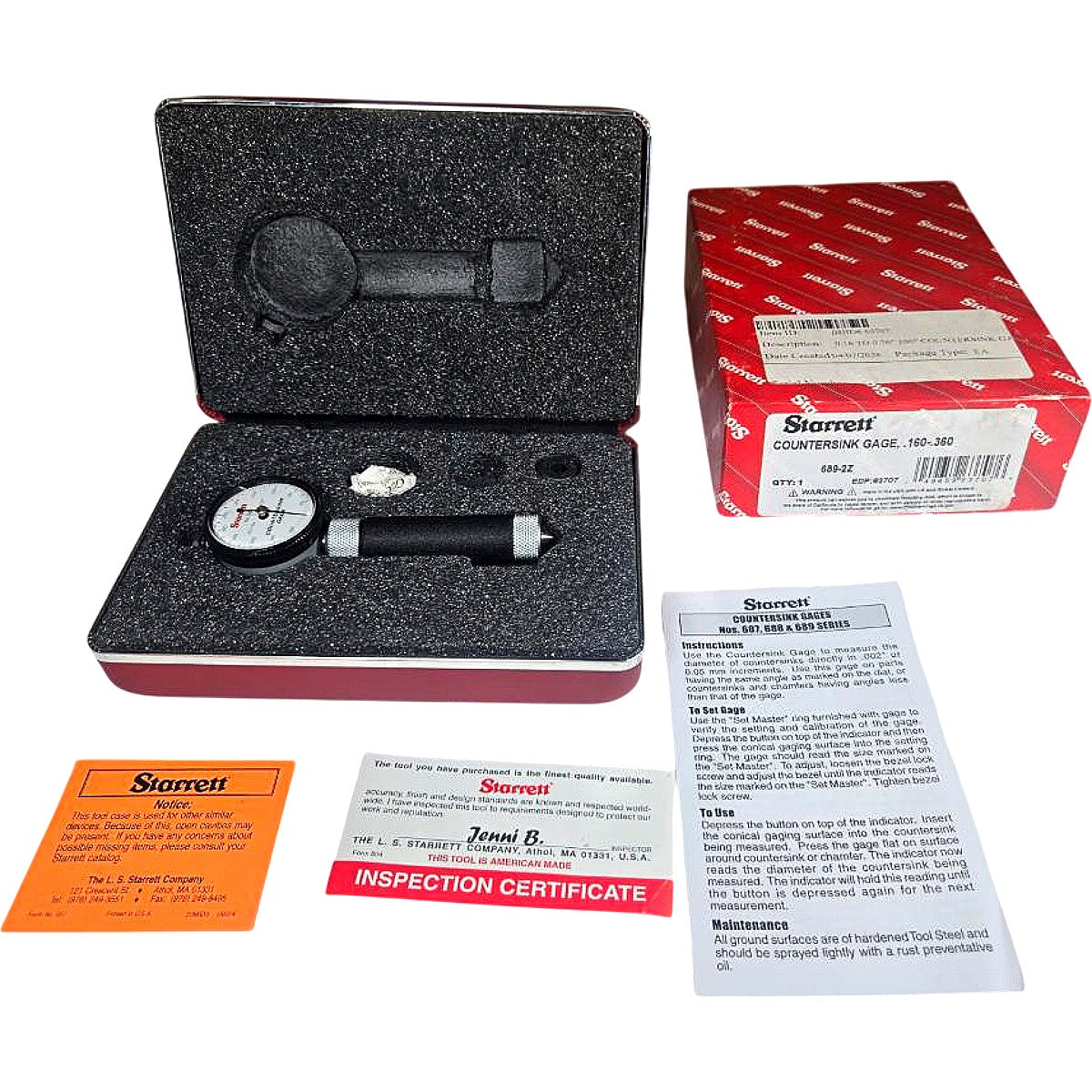 Starrett 689-2Z dial countersink gage