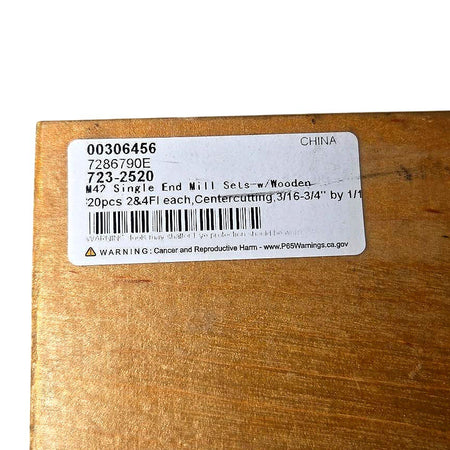 Steel 723-2520 HSS cobalt end mill set