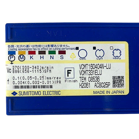 Sumitomo VCMT160404N-LU AC8025P Carbide Turning carbide turning insert