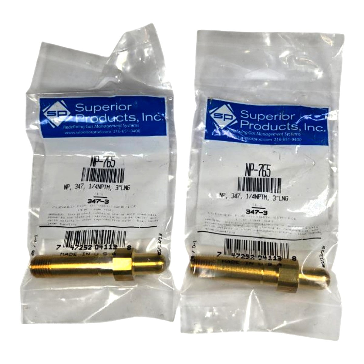 Superior Products NP-765 brass gas cylinder nipple
